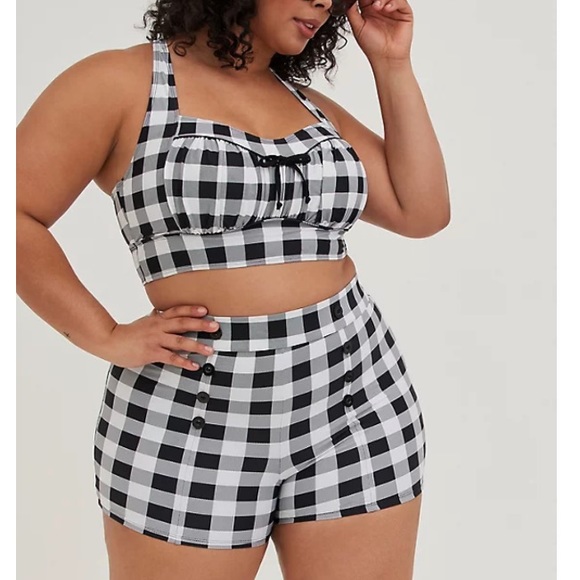 TORRID NWT RETRO GINGHAM SWIM TO & ULTRA HIGH WAIST SWIM SHORT - Picture 4 of 10